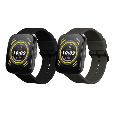 Set 2 Curele Kwmobile pentru Amazfit Bip 5/GTR 4, Negru/Gri, Silicon, KWM000024YT002C foto