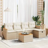 vidaXL Set canapele de grădină cu perne, 6 piese, bej, poliratan 3325908