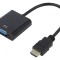 Convertor D-Sub 15pin la HDMI 0,15m Negru