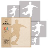 KIDS Șablon de plastic reutilizabile (5 buc) // JUCĂTOR DE FOTBAL