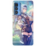 Husa compatibila cu Motorola G100 model Genshin Impact Eula, Silicon, TPU, Viceversa, Transparent, Carcasa