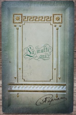La multi ani!// felicitare interbelica Anul Nou, elemente art deco foto