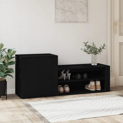 Gossi pantofar, negru, 130x35x54 cm, lemn prelucrat foto