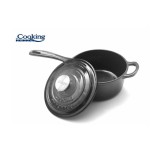 Caserola fonta emailata cu capac 19 x 9 cm, 1.8 L, Marble Grey, Cooking By Heinner