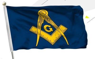 Steag masonic echer ?i compas foto