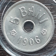 (MR34) MONEDA ROMANIA - 5 BANI 1906, LIT. J, STARE FOARTE BUNA, EROARE DE BATERE