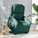 VidaXL Fotoliu electric rabatabil cu ridicare, verde &icirc;nchis, catifea 3204324