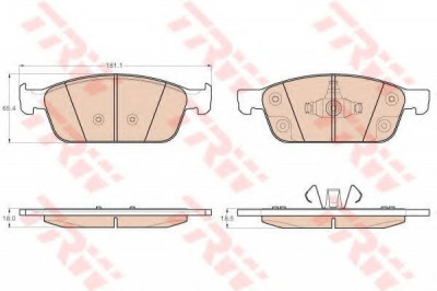 Set placute frana,frana disc FORD FOCUS III (2010 - 2016) TRW GDB2009 foto