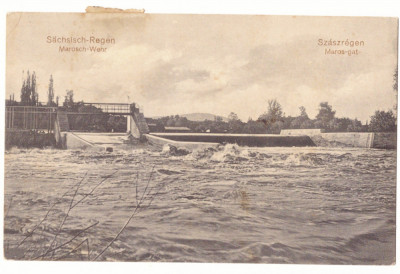 3471 - REGHIN Mures Microhydroelectric power plant - old PC CENSOR - used - 1917 foto