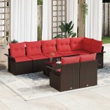 vidaXL Set de canapele pentru grădină 9 pcs Maro poliratan 3354093