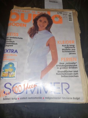 Revista de moda BURDA-originala-luna 7/1995,de colectie,in Germana,supli.Romana foto