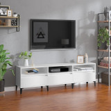 Comodă TV, alb extralucios, 150x30x44,5 cm, lemn prelucrat, vidaXL