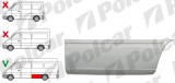 Segment reparatie aripa spate MERCEDES SPRINTER, 01.1995-2006, VW LT II 05.1996-12.2005, partea stanga, lateral panel: L=2900 mm; metal galvanizat; i
