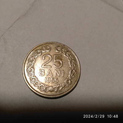 -Y- MONEDA ROMANIA 25 BANI 1955 foto