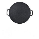Placa gratar pentru gatit, cu suprafata neaderenta, rotunda, diametru 36 cm, negru/gri