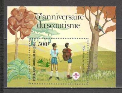 Congo (Brazzaville).1982 75 ani de cercetasie-Bl. SC.616 foto