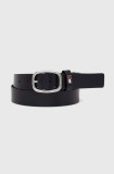 Tommy Jeans curea de piele femei, culoarea albastru marin, AW0AW15836