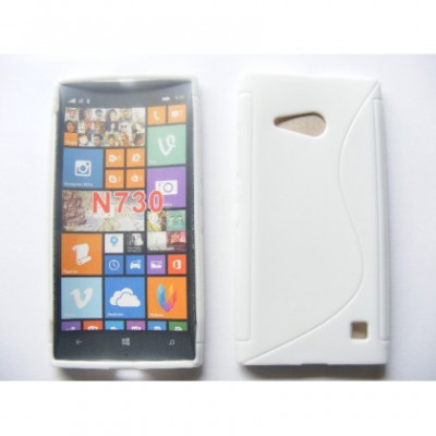 Husa silicon S-line Nokia Lumia 730 / 735 Alb foto