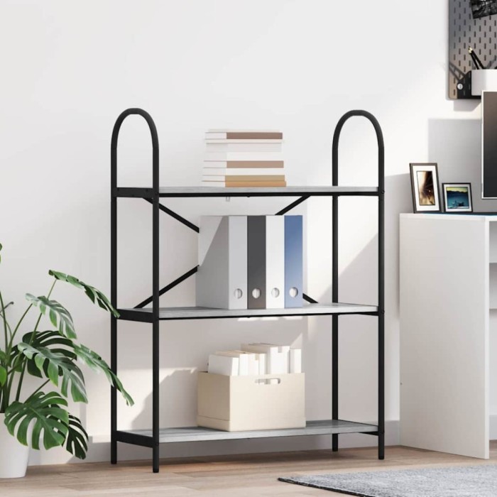 vidaXL Raft pentru cărți sonoma gri 80 x 30 x 109 cm Lemn compozit