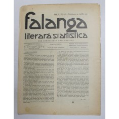 FALANGA LITERARA SI ARTISTICA , ZIAR SAPTAMANAL , ANUL I, NR.16 , DUMINICA 25 APRILIE , 1910