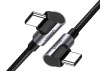 CABLU alimentare si date Ugreen, &quot;US323&quot;, Fast Charging Data Cable pt. smartphone, USB Type-C la USB Type-C 60W/3A Angled 90&Acirc;&deg;, braided, 1m, negru &quot;70