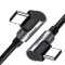CABLU alimentare si date Ugreen, &quot;US323&quot;, Fast Charging Data Cable pt. smartphone, USB Type-C la USB Type-C 60W/3A Angled 90&Acirc;&deg;, braided, 1m, negru &quot;70