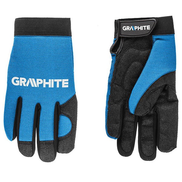 Manusile de lucru marimea 10&quot; din piele sintetica si material elestic GRAPHITE 97G100 HardWork ToolsRange