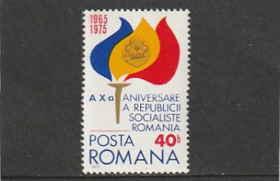 ROMANIA 1975 LP 872 - 10 ANI DE LA PROCLAMAREA R.S.R. MNH NESTAMPILAT foto