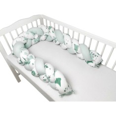 Protectie laterala, MimiNu, Pentru patut bebe, Tip Bumper impletit, Din bumbac, Din materiale certificate Oeko Tex Standard 100, foto