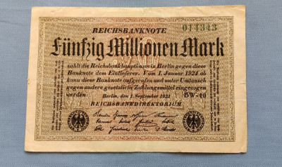 Germania - 50 Millionen Mark (1923) ReichsBanknote foto
