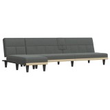 Cumpara ieftin Canapea extensibila in forma de L gri 255x140x70 cm textil
