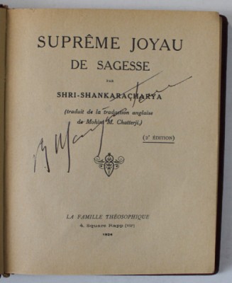 SUPREME JOYAU DE SAGESSE par SHRI - SHANKARCHARYA , 1924 foto