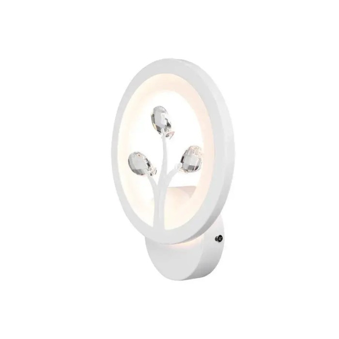 Aplica LED DAISY, 13W, Lumina Rece/Calda/Neutra, Alb cu Cristal ModernLight Concept