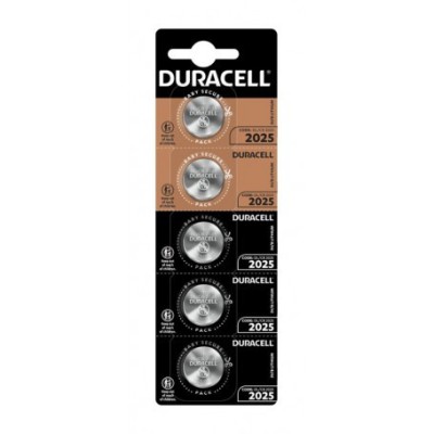 5-Pack DURACELL CR2025 3V Lithium baterie plata foto