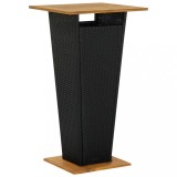 vidaXL Masă de bar, negru, 60x60x110 cm, poliratan/lemn masiv acacia 313463