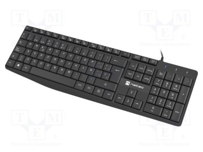 Tastatură neagră USB A NATEC slim cu cablu 1,8m ES layout foto