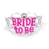 Coroniță Accesorii Nuntă, Bride to Be, Alb-Argintiu, Oem