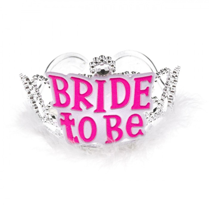 Coroniță Accesorii Nuntă, Bride to Be, Alb-Argintiu