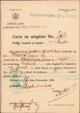 A763 Carte de alegător, Rom&acirc;nia, 1933