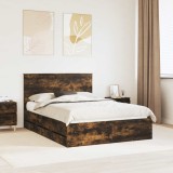 Cumpara ieftin Cadru de pat Stejar fumuriu 135 x 190 cm Lemn Ingineresc