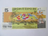 Australia 5 Dollars World Expo 1988 UNC