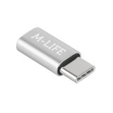 ADAPTOR MICRO USB - USB TIP C M-LIFE