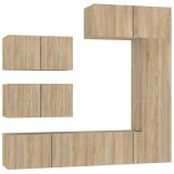 Cumpara ieftin Set dulap TV, 6 piese, stejar sonoma, lemn prelucrat