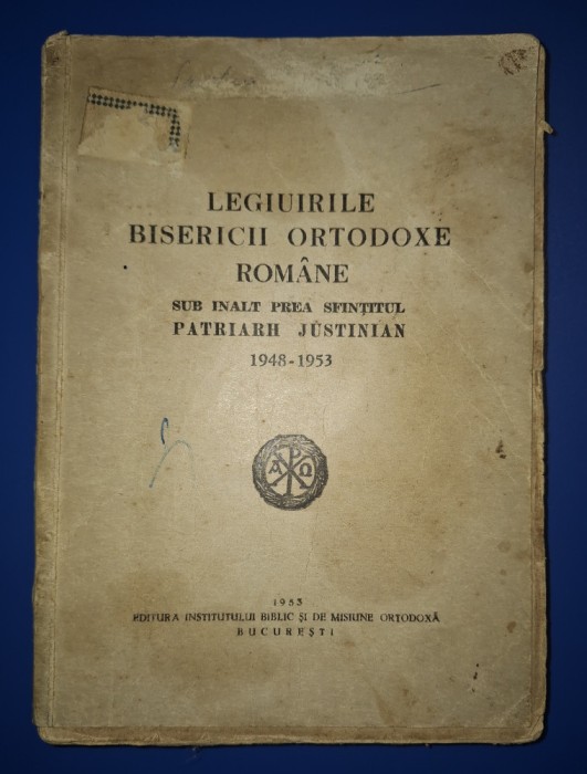 Legiuirile Bisericii Ortodoxe Romane sub IPS Patriarh Justinian 1948-1953