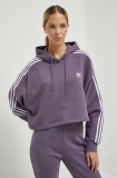 Cumpara ieftin Adidas Originals bluza femei, culoarea violet, cu glugă, modelator