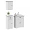 Set mobilier baie, 3 piese, &bdquo;BODO&rdquo;, alb, lemn masiv de pin