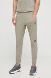 Adidas Performance pantaloni de antrenament D4T culoarea verde, uni IS3794