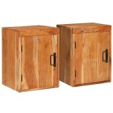 Cumpara ieftin Noptieră 2 pcs Maro 35 x 33 x 48 cm Lemn Solid de Acacia
