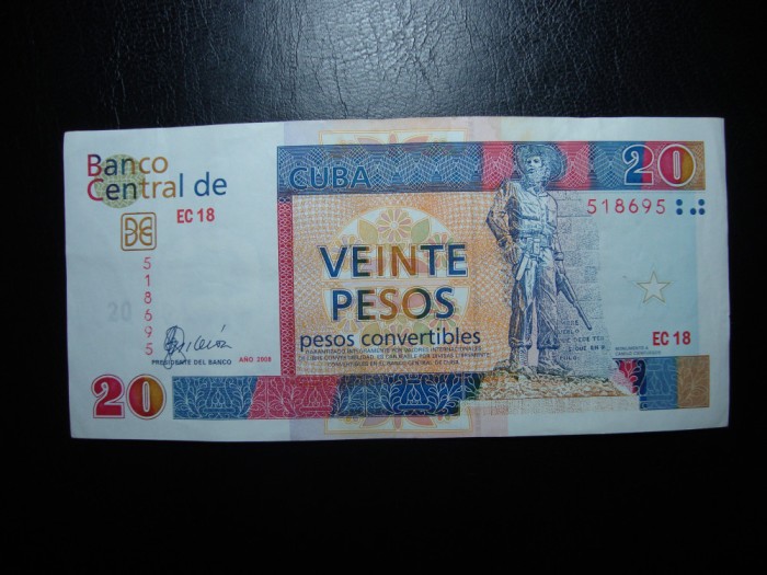 CUBA 20 PESOS 2008 EXCELENTA
