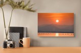 Tablou Canvas Apus Soare peste Munți Natură Frumusețe Reflecție, 39 x 26 cm, CMCLASS